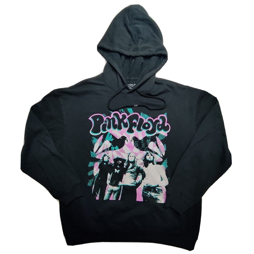 PINK FLOYD Women Large Black Long‎ Sleeve Lightweight Hoodie NEW